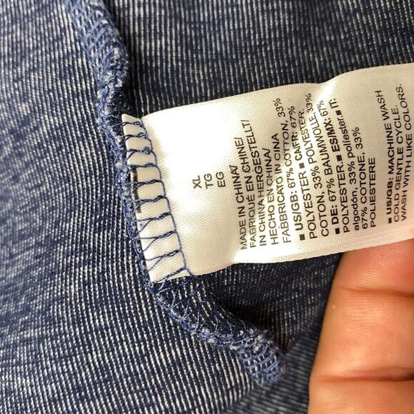 Mens Fleece Full-Zip Hooded Hoodie Active Activewear Fleece Sweatshirt XL Blue - Picture 7 of 7